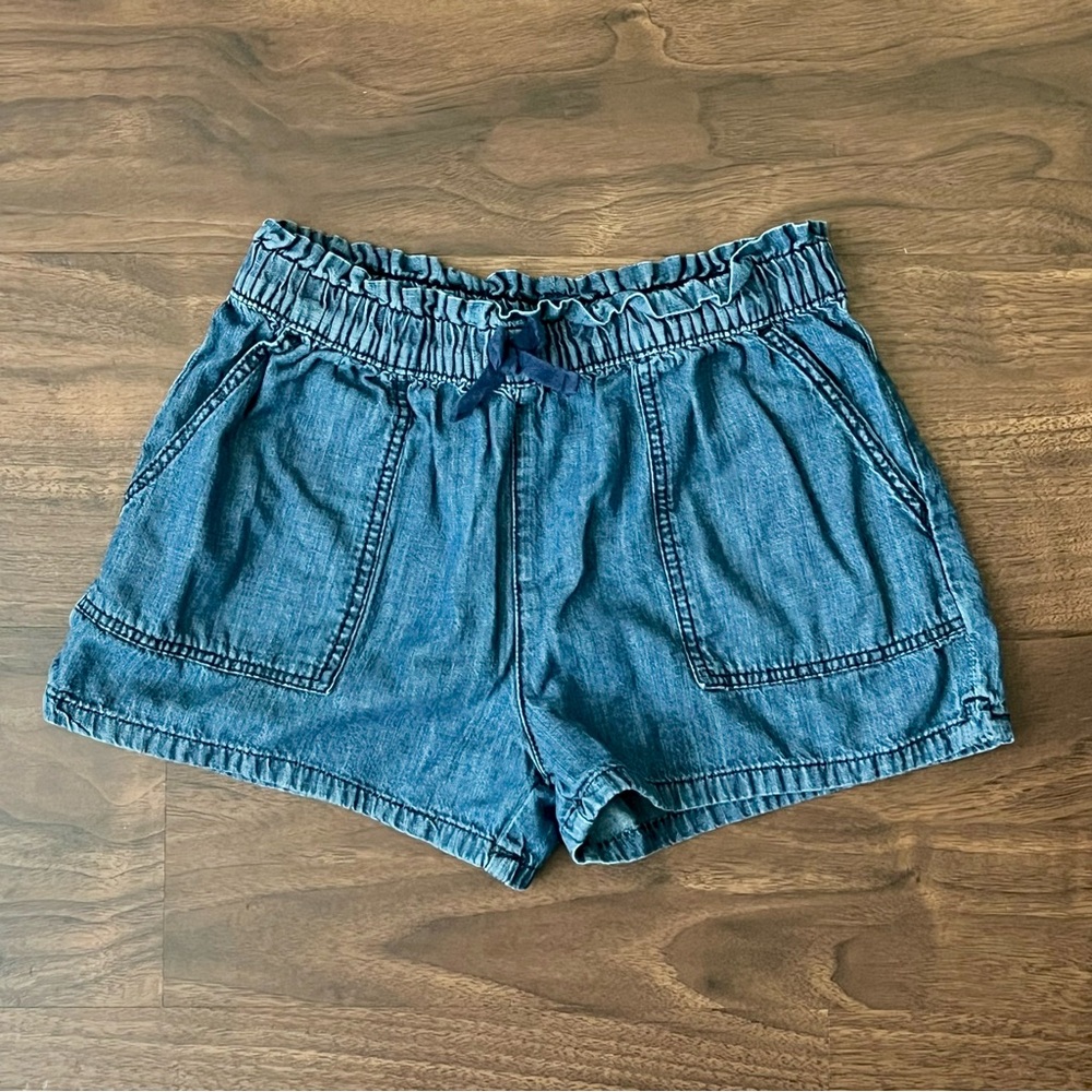 OshKosh Girls Blue Denim Adjustable Waist Front Pockets Shorts Size 12